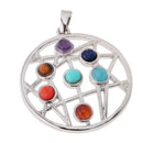 Colorful Gemstone Seven Star Group 7 Stone Chakra Charm DIY Pendant for Necklace Crafts Jewelry
