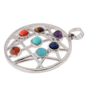 Colorful Gemstone Seven Star Group 7 Stone Chakra Charm DIY Pendant for Necklace Crafts Jewelry