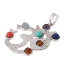 Colorful Gemstone Stone Chakra Charm DIY Pendant for Necklace Jewelry Lucky Charms