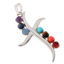 7 Color Cross Shape Spritual Necklace Pendant Semi-natural Gemstone Pendant