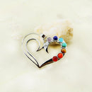 7 Chakras Healing Gemstones Love Heart Meditation Reiki Chakra Charm Pendant