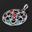 7 Chakras Religion Healing Stone Meditation Reiki Charm DIY Necklace Pendant