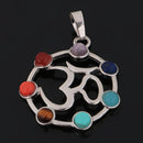 Colorful Hollow Sanskrit Septangle Pendant Charm DIY Reiki Necklace Pendant