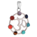 Colorful Hollow Sanskrit Septangle Pendant Charm DIY Reiki Necklace Pendant