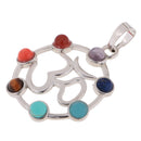 Colorful Hollow Sanskrit Septangle Pendant Charm DIY Reiki Necklace Pendant