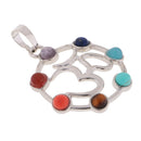 Colorful Hollow Sanskrit Septangle Pendant Charm DIY Reiki Necklace Pendant