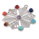 7 Chakras Healing Stones Snowflake Meditation Chakra Charm Hollow Pendant
