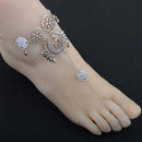 Women Ankle Bracelets Vintage Coins Flower Tassel Water Drop Anklets Beach Foot Jewelry