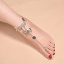 Women Ankle Bracelets Vintage Coins Flower Tassel Water Drop Anklets Beach Foot Jewelry