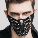 Rivet Motorcycle Steam Punk Gothic Mouthguard Steem Puk Leather Mask Black
