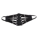 Rivet Motorcycle Steam Punk Gothic Mouthguard Steem Puk Leather Mask Black