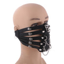 Rivet Motorcycle Steam Punk Gothic Mouthguard Steem Puk Leather Mask Black