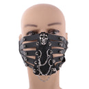 Rivet Motorcycle Steam Punk Gothic Mouthguard Steem Puk Leather Mask Black