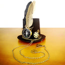Vintage Victorian Steampunk Mini Top Hat Hairclip Practical Compass Gear Charms Halloween Hat Lady Fancy Head Wear