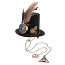 Vintage Victorian Steampunk Mini Top Hat Hairclip Practical Compass Gear Charms Halloween Hat Lady Fancy Head Wear