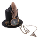Vintage Victorian Steampunk Mini Top Hat Hairclip Practical Compass Gear Charms Halloween Hat Lady Fancy Head Wear