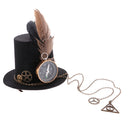 Vintage Victorian Steampunk Mini Top Hat Hairclip Practical Compass Gear Charms Halloween Hat Lady Fancy Head Wear