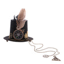 Vintage Victorian Steampunk Mini Top Hat Hairclip Practical Compass Gear Charms Halloween Hat Lady Fancy Head Wear