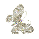 Bridal Silver Plated Crystal Butterfly Brooch Broach Pin Breastpin Women Jewelry