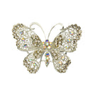 Bridal Silver Plated Crystal Butterfly Brooch Broach Pin Breastpin Women Jewelry