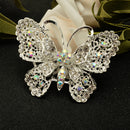 Bridal Silver Plated Crystal Butterfly Brooch Broach Pin Breastpin Women Jewelry