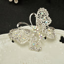 Bridal Silver Plated Crystal Butterfly Brooch Broach Pin Breastpin Women Jewelry