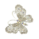Bridal Silver Plated Crystal Butterfly Brooch Broach Pin Breastpin Women Jewelry