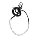 Women Girls Jewelry Gifts Black Leather Chain Choker Necklace Collar Silver