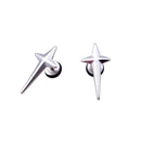 Mens Womens Non-allergic Stainless Steel Cross Design Earrings Ear Studs