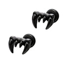 Punk Rock Gothic Mens Stainless Steel Dragon Eagle Claw Stud Earrings Screw