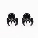 Punk Rock Gothic Mens Stainless Steel Dragon Eagle Claw Stud Earrings Screw