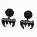 Punk Rock Gothic Mens Stainless Steel Dragon Eagle Claw Stud Earrings Screw