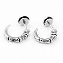 Unisex Hip Hop Horn Claw Punk Solid 316L Stainless Steel Stud Earring Silver