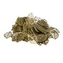 100 Pieces Tree Leaf Filigree Hollow Cut Charm Pendant DIY Jewelry Findings