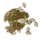 100 Pieces Tree Leaf Filigree Hollow Cut Charm Pendant DIY Jewelry Findings