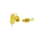 50 Pieces 15x4mm Handmade Gold Column Barrel Swivel Screw Necklace Clasps