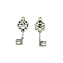 30Pcs Punk Demon Skull Key Charms Pendant Jewelry DIY Making Tibetan Silver