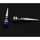 7 Pieces Men's Spike Punk Stainless Steel Rhinestone Ear Studs Earrings