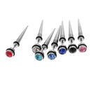 7 Pieces Men's Spike Punk Stainless Steel Rhinestone Ear Studs Earrings