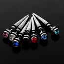 7 Pieces Men's Spike Punk Stainless Steel Rhinestone Ear Studs Earrings