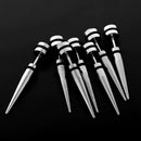 7 Pieces Men's Spike Punk Stainless Steel Rhinestone Ear Studs Earrings