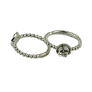 6 Pieces Brass Round Bezel Adjustable Ring Peg Mount Round Flower Cup DIY