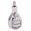 Faithful friend Pattern Stainless Steel Cremation Ash Urn Keepsake Pendant