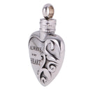 ALWAYS in my HEART Stainless Steel Flower Heart Cremation Keepsake Pendant