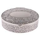 Retro Oval Jewelry Box Flower Sculpture Trinkets Chest Jewelry Organizer