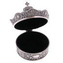 Retro Crown Shape Jewelry Box Rose Sculpture Trinkets Chest Jewelry Case