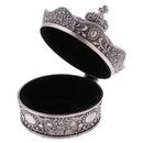Retro Crown Shape Jewelry Box Rose Sculpture Trinkets Chest Jewelry Case
