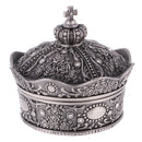 Retro Crown Shape Jewelry Box Rose Sculpture Trinkets Chest Jewelry Case