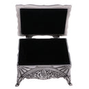 Vintage Rectangle Jewelry Box Rose Sculpture Trinkets Chest Jewelry Case