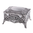 Vintage Rectangle Jewelry Box Rose Sculpture Trinkets Chest Jewelry Case